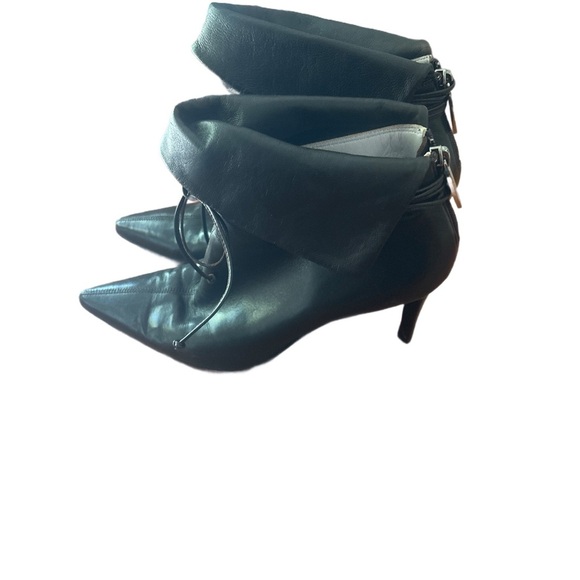 MAUD FRIZON Vintage Leather Ankle Boots with Pointed Toe - Picture 2 of 6